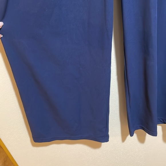 NEW Halara Flex High Waist Wide Leg Waffle Work Pants Navy Blue Small Petite - Picture 11 of 14